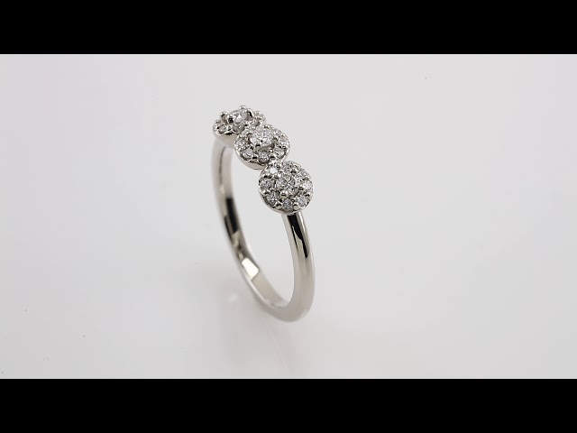 Three-Stone Halo-Style Anniversary Band view 6