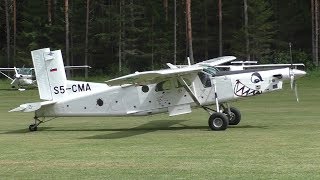 Aviofun Pilatus PC-6 landing and takeoff at Airfield Ferlach | S5-CMA