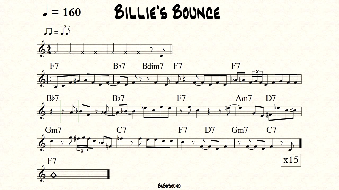 Billie's Bounce Backing Track
