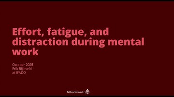 Dr. Erik Biljeveld - Distraction and fatigue during mental labor