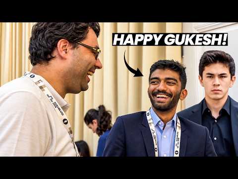 A Happy Gukesh after the win + Faceoff with Sindarov