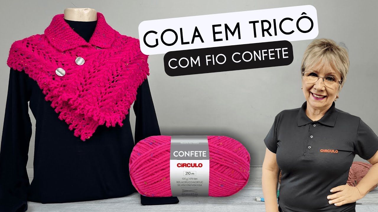 GOLA EM TRICO COM FIO CONFETE - VITORIA QUINTAL