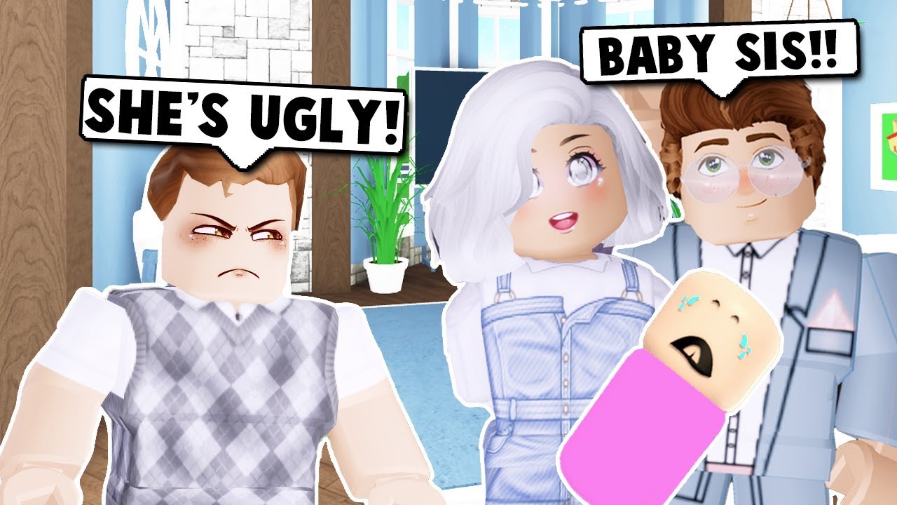 My Son Meets His New Baby Sister For The First Time On Bloxburg - roblox off white shirt ashlili roblox flee the facility