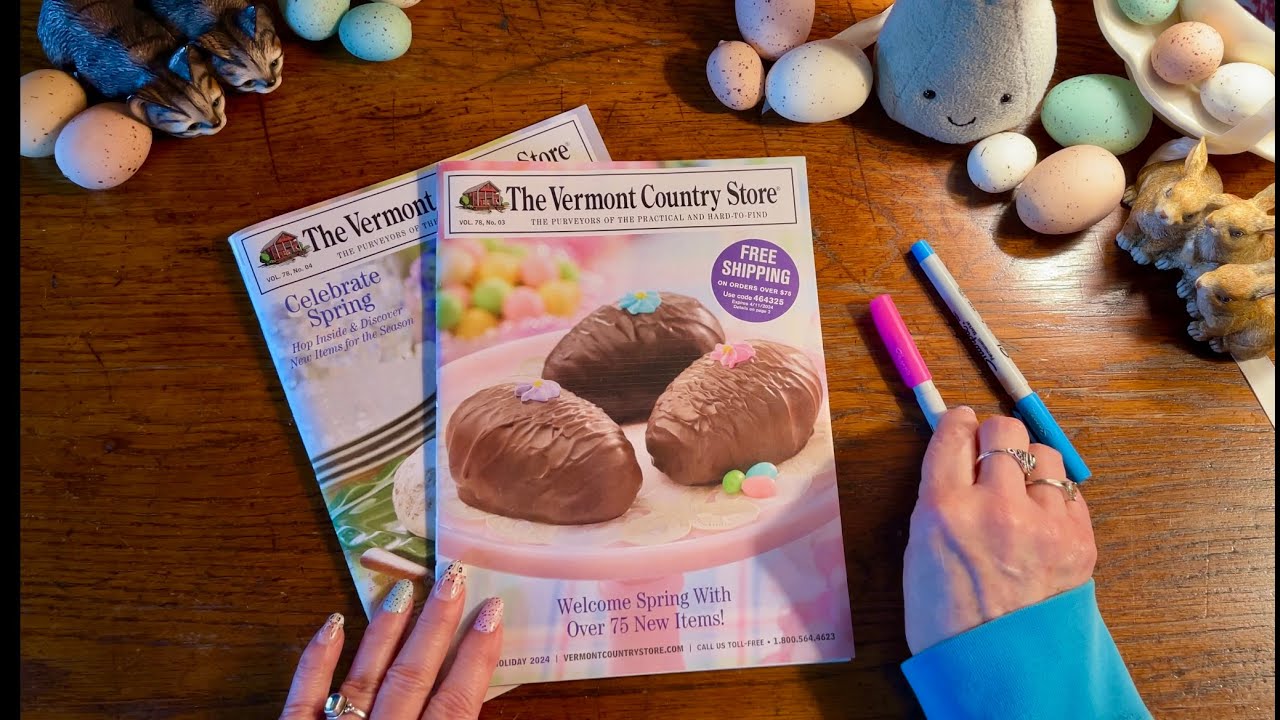 Vermont Country Store Catalog!🪺Easter! (Whispered) Page turning~ browsing~Writing with Sharpie~ASMR