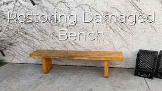 Refinishing a Damaged Outdoor Bench (No Commentary)