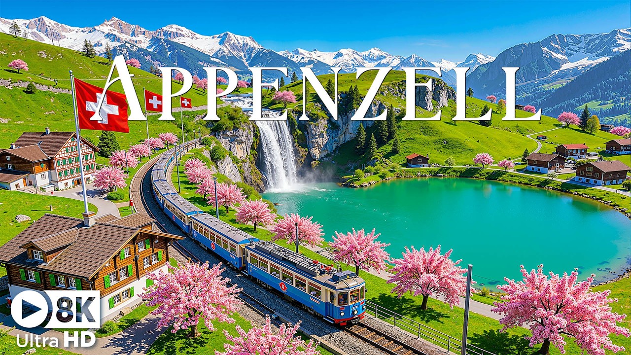 Spring in Appenzell 8K 🌿 Colorful Swiss Village, Rolling Green Hills & Timeless Alpine Charm | UHD