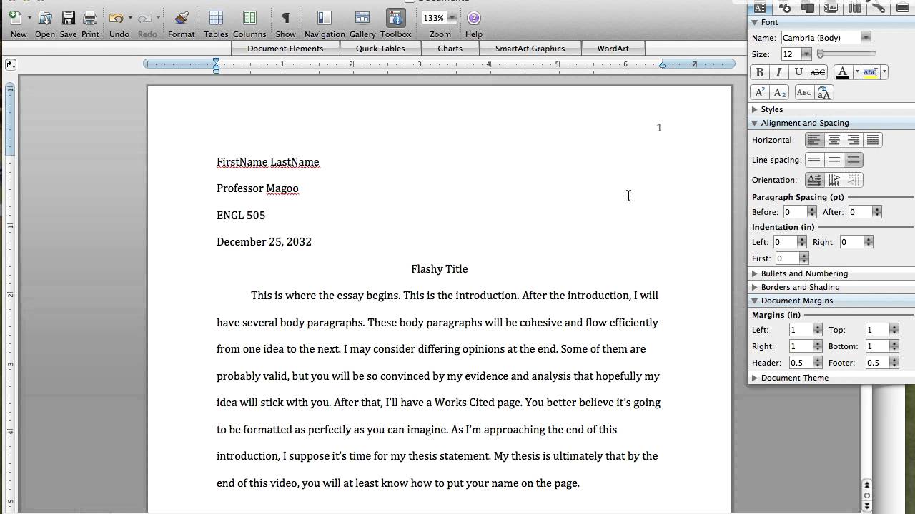 research paper last name page number