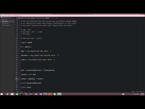 Python 2.7 Tutorial: 2.1 Variables with Floating Point and Prompt I/O
