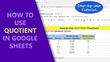 Google Sheets | QUOTIENT | Function | Example | Spreadsheet | Step-by-Step Tutorial