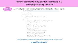 C Program to remove comments from a line using pointer arithmetic