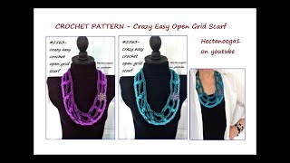 Crochet Pattern -Crazy Easy Open Grid Crochet Scarf #2563, Crochet Summer scarf, Mother's Day gift