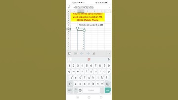 #shorts how to write serial number  used sequence function ms excel mobile phone