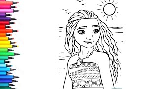 Moana Drawing, Painting & Colouring for Kids and Toddlers_ Kids Art | Draw Moana screenshot 2