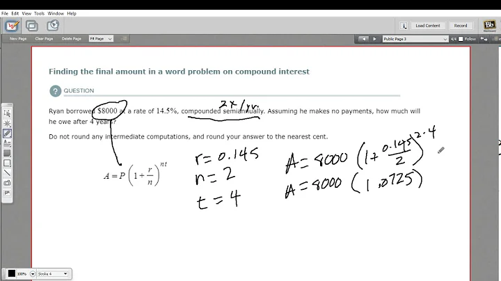 Finding the final amount in a word problem on compound interest