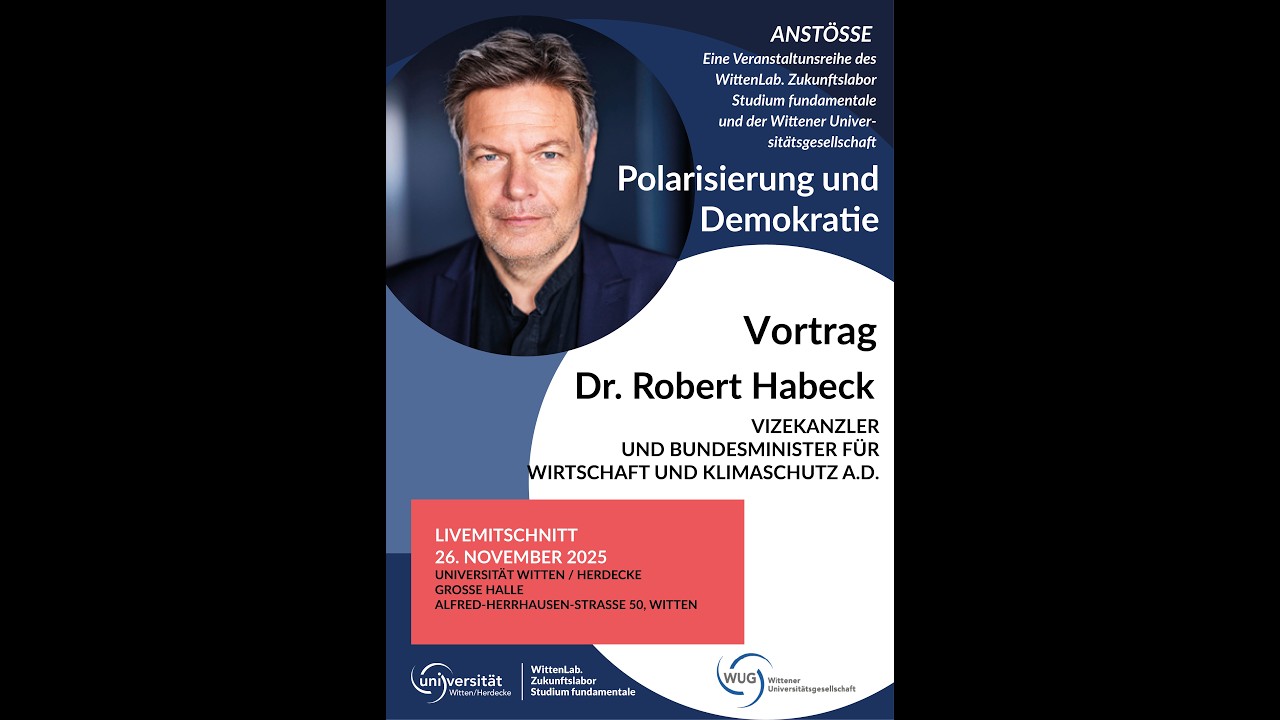 Vortrag von Dr. Robert Habeck an der Universität Witten/Herdecke, "Polarisierung und Demokratie“
