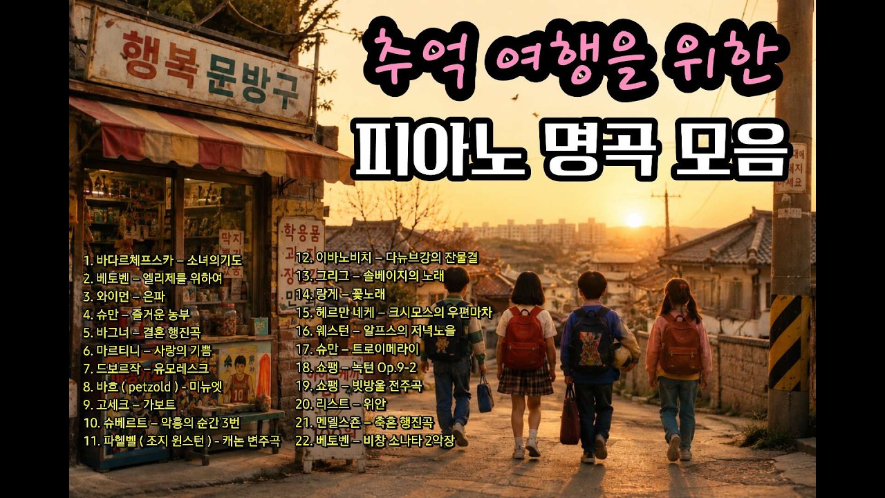 추억 여행을 위한 피아노 명곡 모음 | 추억의 명곡집 | 피아노 연주 | 어린시절을 떠올리는 피아노 연주곡집 모음 | 클래식 명곡 플리 | 누구나 다 아는 클래식 모음