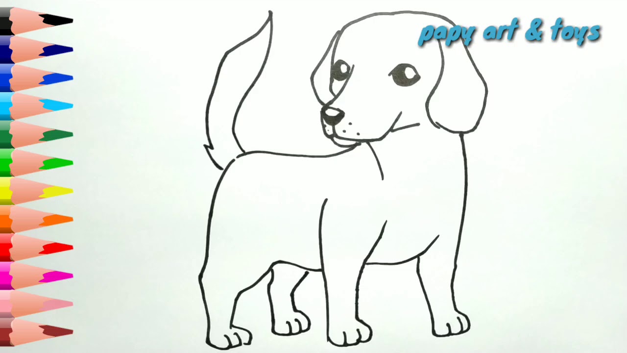 AJAIB, belajar cara menggambar Anak Anjing mewarnai kartun dengan mudah