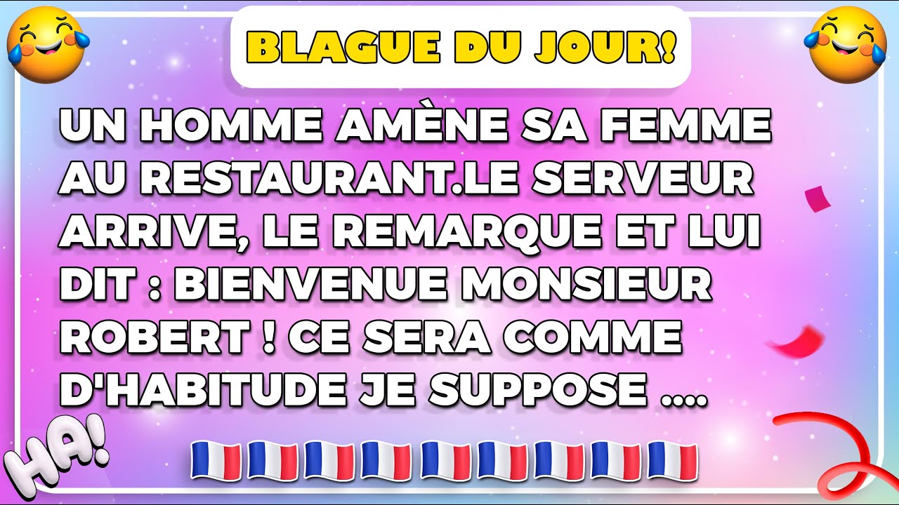 🤣🤣Blague Du Jour! Un homme amène sa femme au restaurant🤣 Les
