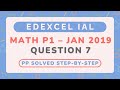 Edexcel IAL Math P1 | Jan 2019 | Question 7 - Trigonometry (Sine / Cosine Rule)
