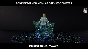 Mixamo to LightWave / Bone deformed mesh as open VDB Emitter