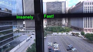 INSANELY FAST! Otis Elevonic 401 Traction Parking Elevators at BOAP in Downtown Dallas, TX.