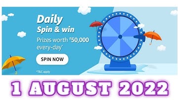 Amazon Funzone Daily Spin and Win Quiz Answers Today|1 AUGUST 2022 | Daily Quiz Time