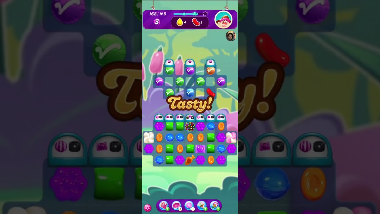Yummy yummy candy crush game Level 168 