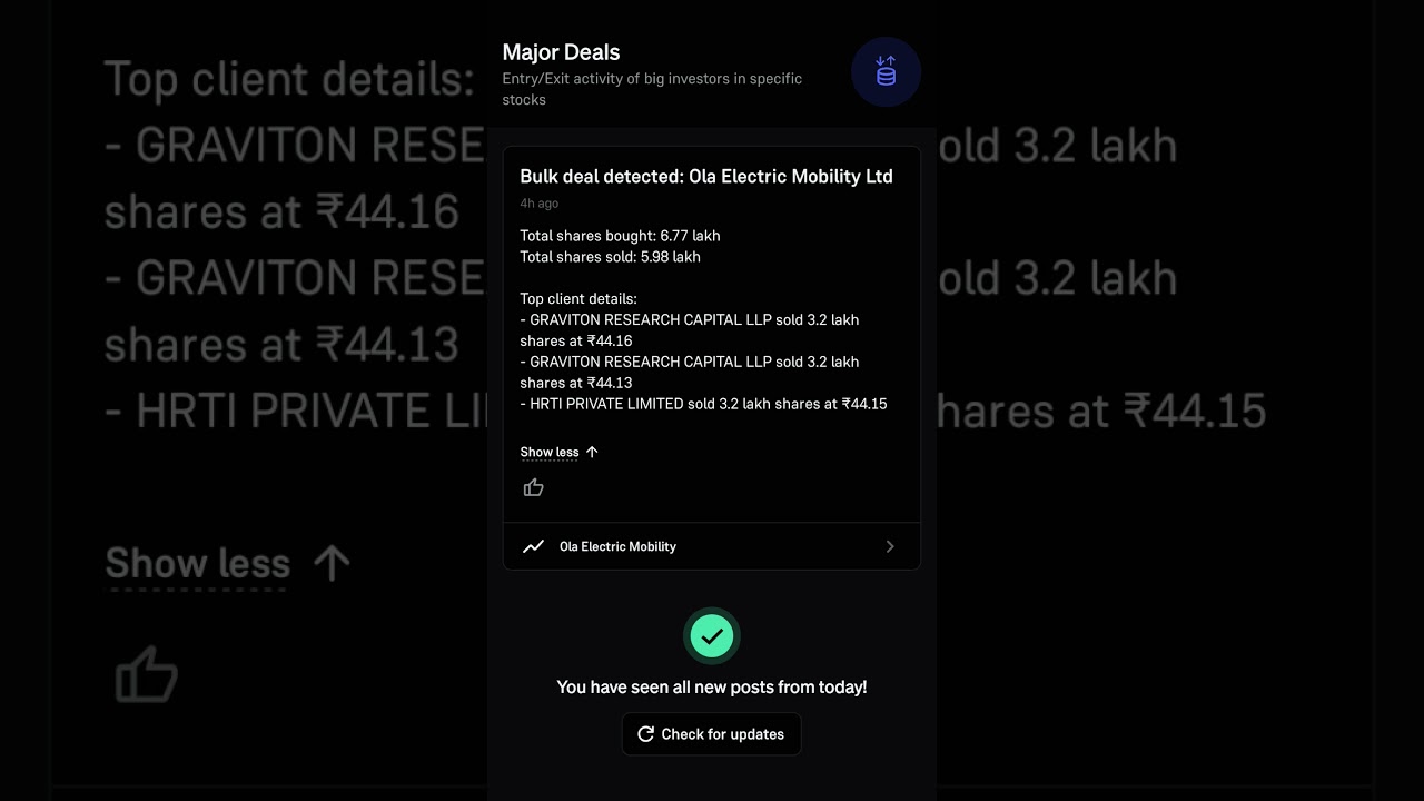 Bulk deal in ola electric 