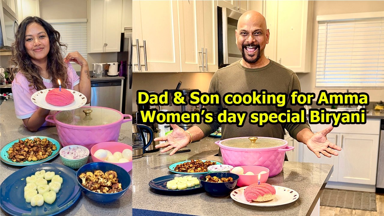 தமிழ்–USA 🇺🇸🌸Husband cooking Chicken Biryani|First time Prep-எப்படி இருக்கும்? Women’s day special❤️