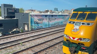 METX 90 (Chicago &amp; Northwestern) leads UPW: OUTBOUND TRAIN #41 with METX 76 trailing 