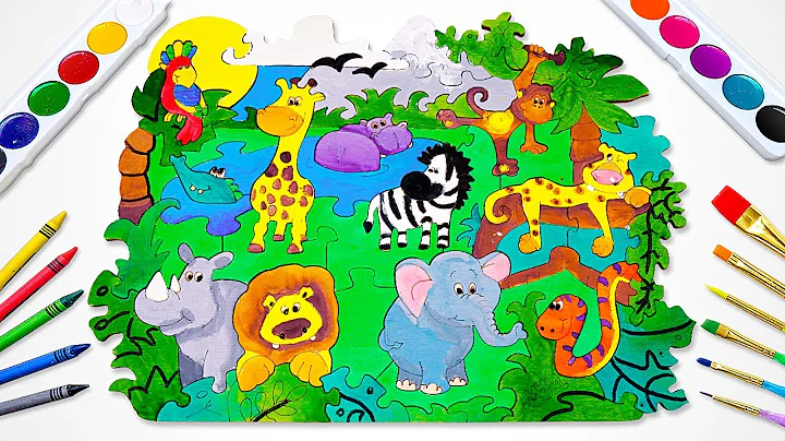 Let's Draw & Color Jungle Animals! 🐒🦁 Best Preschool Toddler Learning Video thumbnail