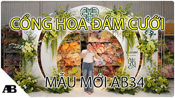 Cổng cưới, cổng hoa cưới đẹp tone xanh có led neon AB34