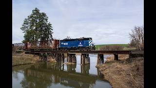 WI&M Bridge at Kennedy Ford and Potlatch Depot
Two short views of WI&M 1838 with eastbound empty cars at the Frankenstein Bridge and the Potlatch Depot WI&M Bridge at Kennedy Ford and Potlatch Depot
