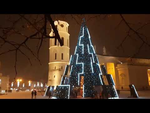 Christmas Tree. Lithuania 2020/2021. Vilnius. EU. Cities,people.