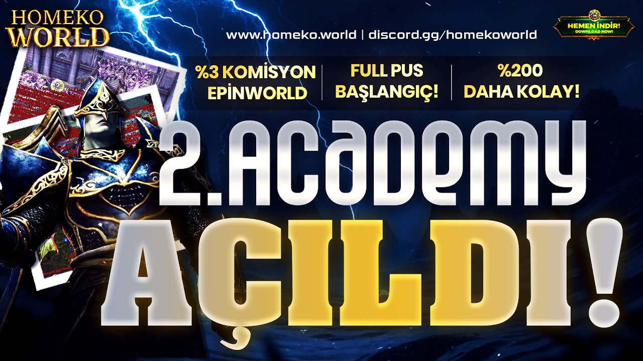 HomekoWorld 3.Ayında Yeni Academy Binlerce Oyuncuyla Açıldı! | %200 Kolay! | Full PUS Hediye! | 