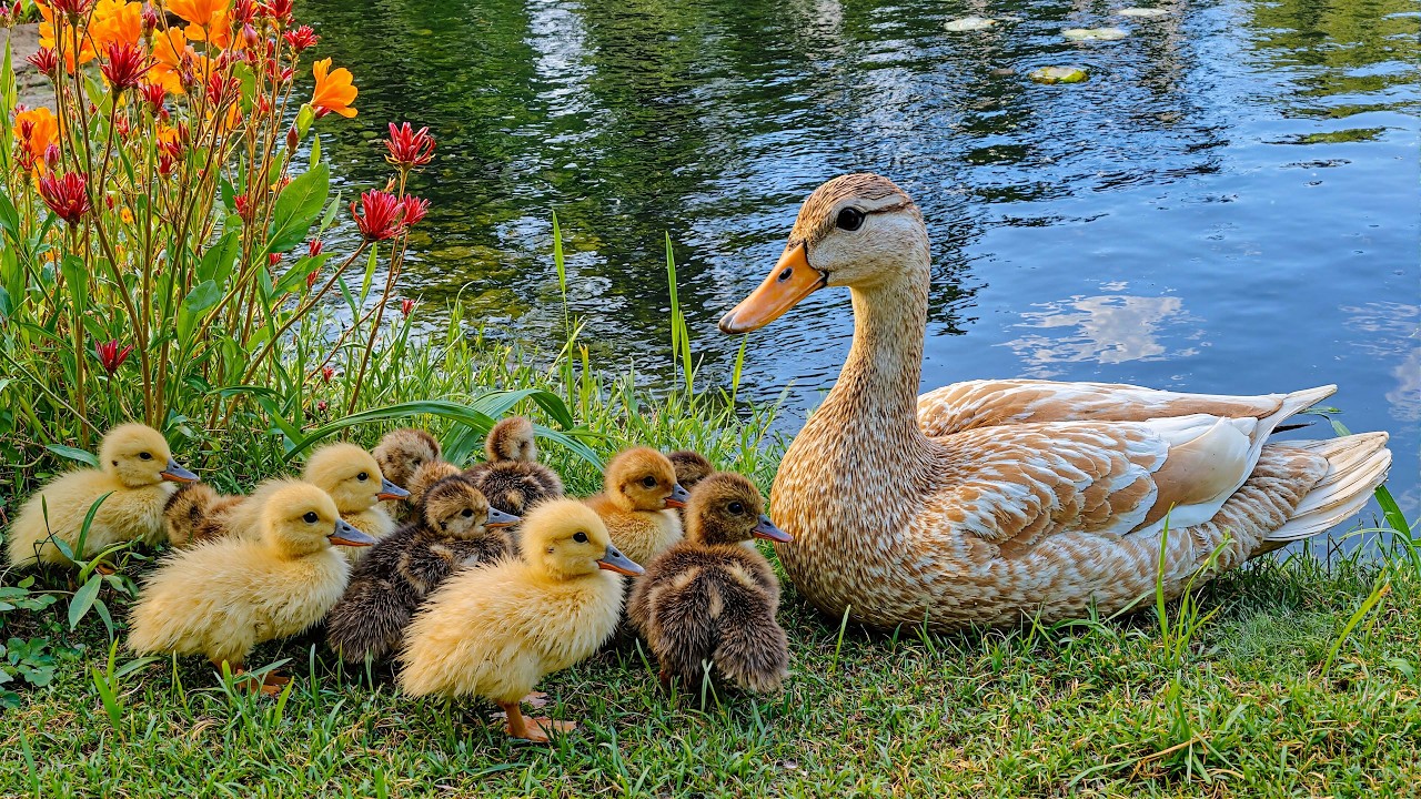 Солнечный день с утятами у воды 🌞 Спокойная музыка для счастья, спокойствия и исцеляющей энергии 💖🌿