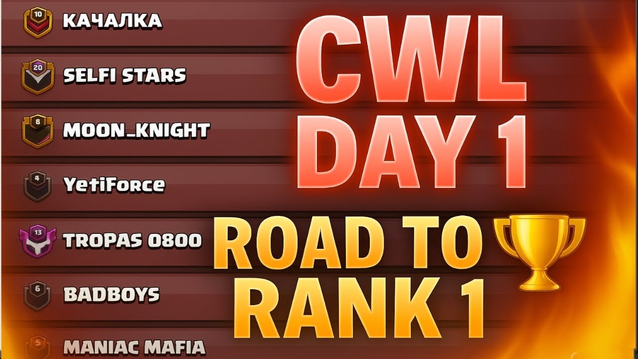 “CWL Day 1 🔥 Clash of Clans | Road to Rank 1 Begins!” #cwl #cwlattacks ...