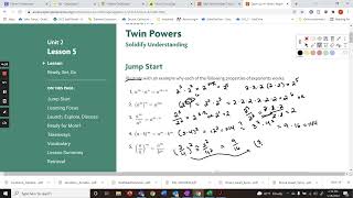 OUR Algebra 1 Unit 2 Lesson 5 Jumpstart and Explore