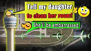 Controller's FUNNY MESSAGE TO HIS DAUGHTER onboard Landing Plane!