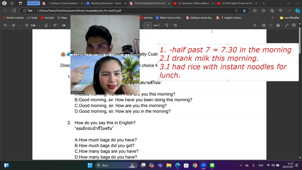 🗣️Pro9.9-Bellboy Hotel Job Training Class EP.1with K.Cha by T.Tunya