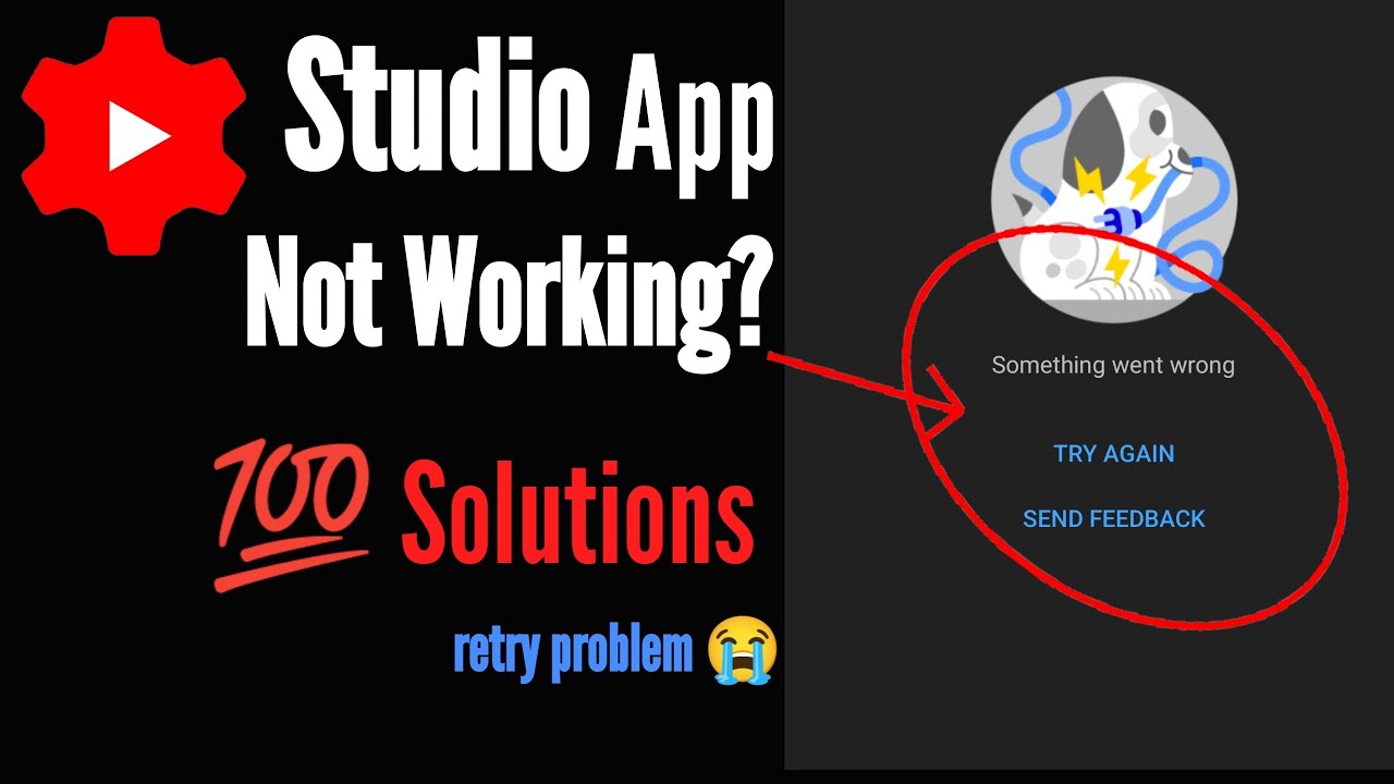 why yt studio app not working ? 💯 solutions for yt studio app retry problem || oye sayed