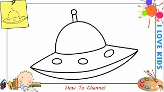 ufo draw easy step children beginners