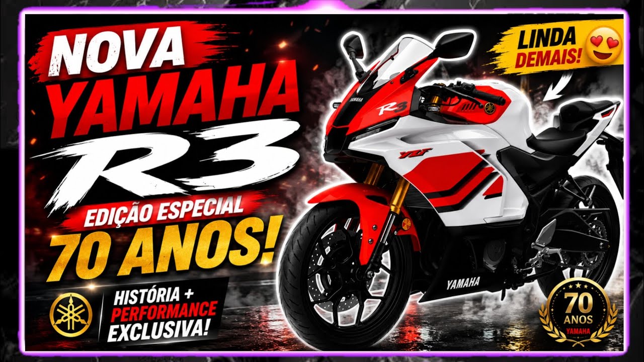 NOVA YAMAHA R3 EDIÇÃO ESPECIAL 70 ANOS 2026! - YouTube