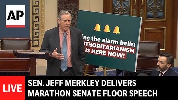LIVE: Jeff Merkley delivers marathon Senate floor speech to protest Trump’s actions