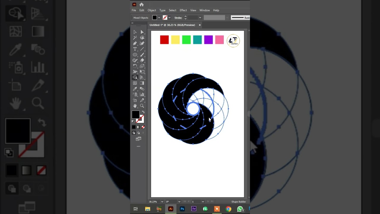 Floral Logo Design Process Adobe Illustrator.