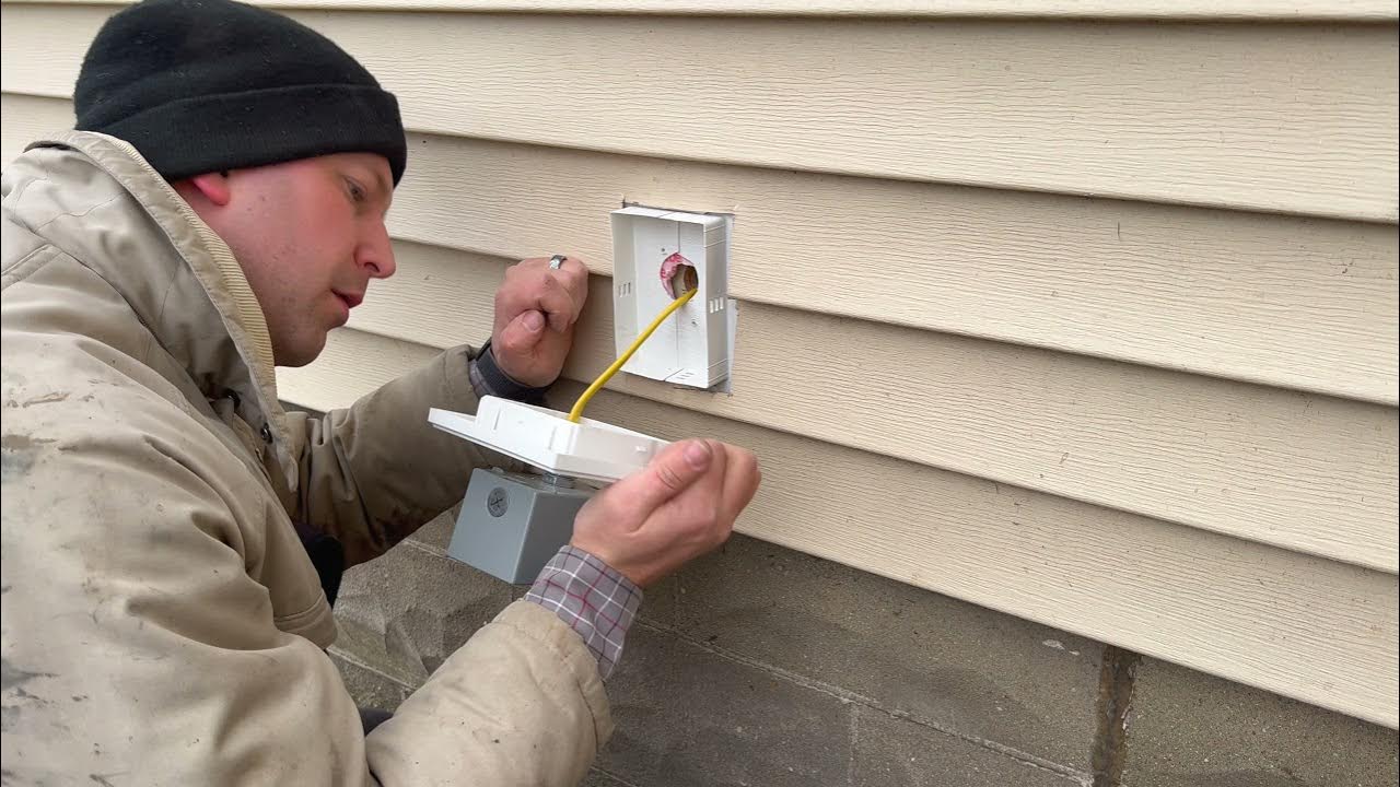 Installing Exterior Outlet in Vinyl Siding in 10 Minutes - YouTube