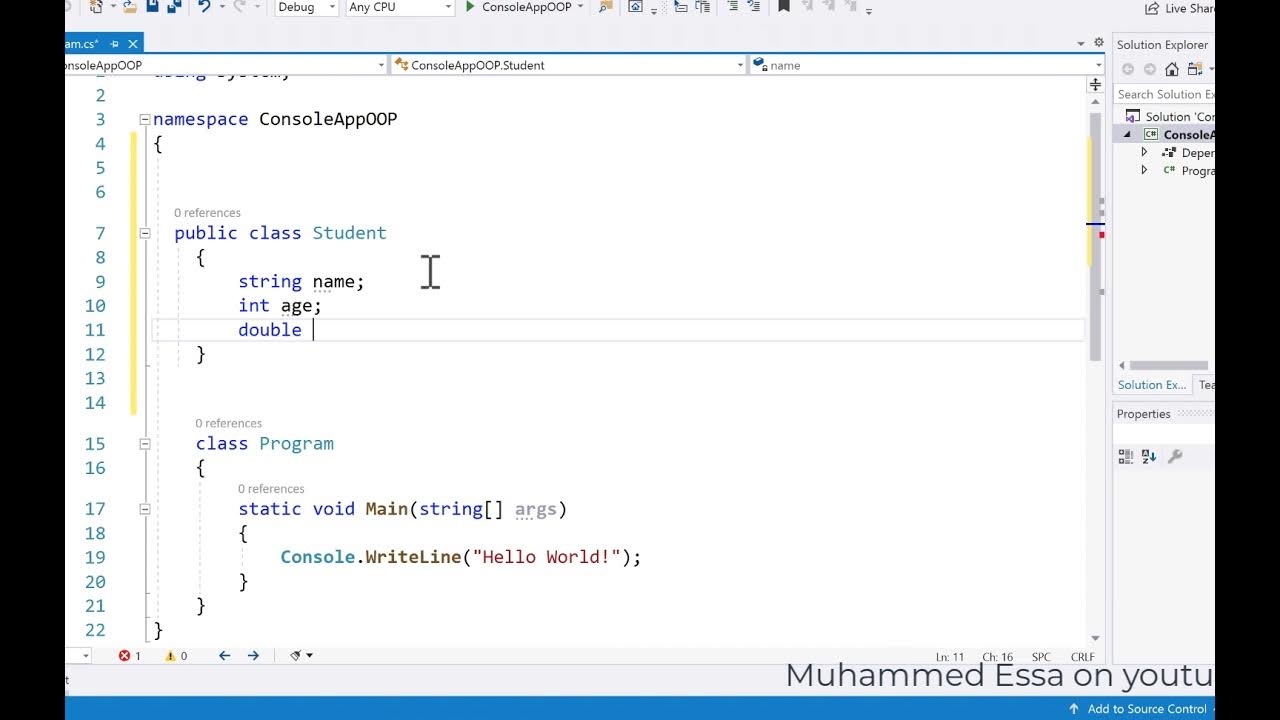 37 C# C Sharp Object and Class object oriented language - YouTube