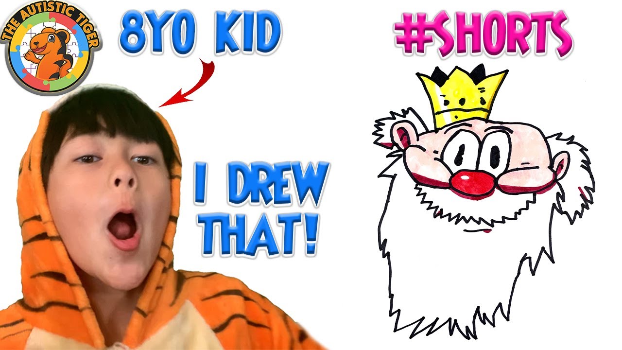 8yo Autistic Savant Draws - King Neptune | Disney's Silly Symphonies 