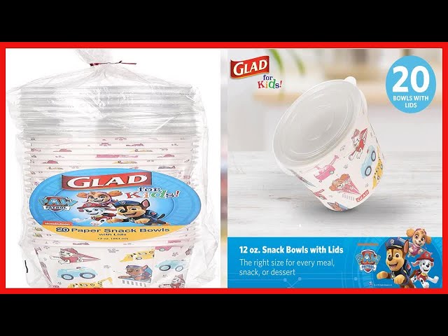 Great product - Glad for Kids 12oz Paw Patrol Paper Snack Bowls with Lids,  20 Ct