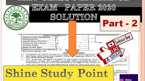 AMU class 9 entrance 2020 solution part2 || AMU class 9 entrance exam paper 2020